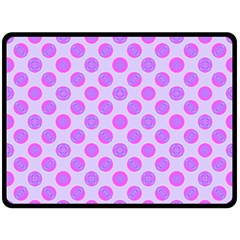 Pastel Pink Mod Circles Fleece Blanket (Large) 