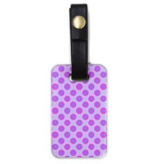 Pastel Pink Mod Circles Luggage Tags (One Side) 