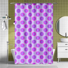 Pastel Pink Mod Circles Shower Curtain 48  X 72  (small)  by BrightVibesDesign