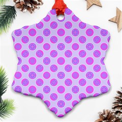 Pastel Pink Mod Circles Ornament (Snowflake) 