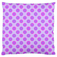 Pastel Pink Mod Circles Large Cushion Case (one Side) by BrightVibesDesign