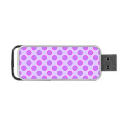 Pastel Pink Mod Circles Portable USB Flash (One Side)