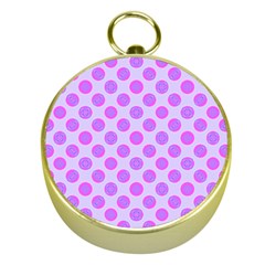 Pastel Pink Mod Circles Gold Compasses