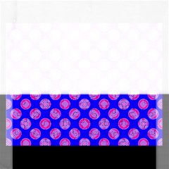 Bright Mod Pink Circles On Blue Rectangular Jigsaw Puzzl by BrightVibesDesign