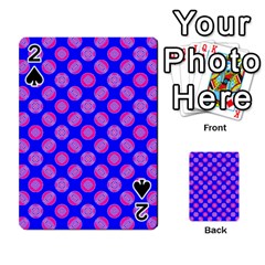 Bright Mod Pink Circles On Blue Playing Cards 54 Designs  by BrightVibesDesign