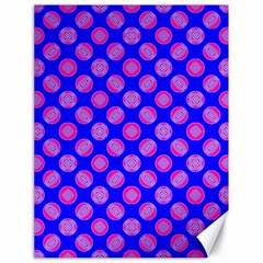 Bright Mod Pink Circles On Blue Canvas 18  X 24   by BrightVibesDesign