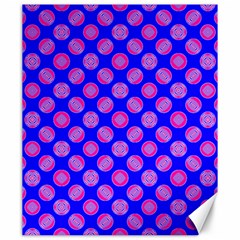 Bright Mod Pink Circles On Blue Canvas 20  X 24   by BrightVibesDesign