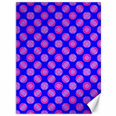 Bright Mod Pink Circles On Blue Canvas 36  X 48   by BrightVibesDesign