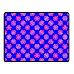 Bright Mod Pink Circles On Blue Fleece Blanket (small) by BrightVibesDesign