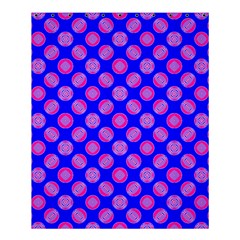 Bright Mod Pink Circles On Blue Shower Curtain 60  X 72  (medium)  by BrightVibesDesign