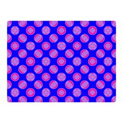 Bright Mod Pink Circles On Blue Double Sided Flano Blanket (mini)  by BrightVibesDesign