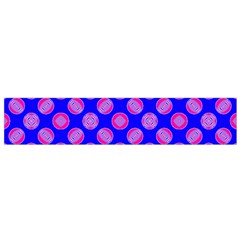 Bright Mod Pink Circles On Blue Flano Scarf (small)  by BrightVibesDesign