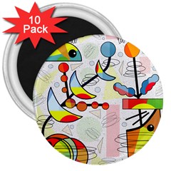 Happy Day 3  Magnets (10 Pack)  by Valentinaart