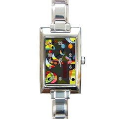 Happy Day 2 Rectangle Italian Charm Watch by Valentinaart