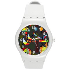 Happy Day 2 Round Plastic Sport Watch (m) by Valentinaart