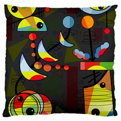 Happy Day 2 Large Flano Cushion Case (two Sides) by Valentinaart