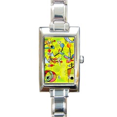 Happy Day - Yellow Rectangle Italian Charm Watch by Valentinaart