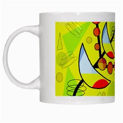 Happy Day - Yellow White Mugs by Valentinaart