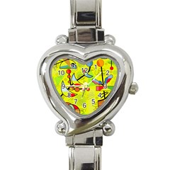 Happy Day - Yellow Heart Italian Charm Watch by Valentinaart