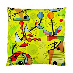 Happy Day - Yellow Standard Cushion Case (one Side) by Valentinaart