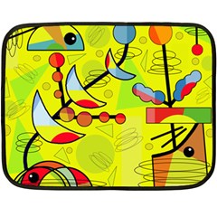 Happy Day - Yellow Double Sided Fleece Blanket (mini)  by Valentinaart