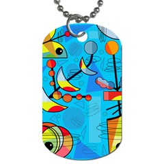 Happy Day - Blue Dog Tag (two Sides) by Valentinaart