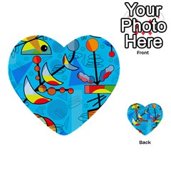 Happy Day - Blue Multi-purpose Cards (heart) 