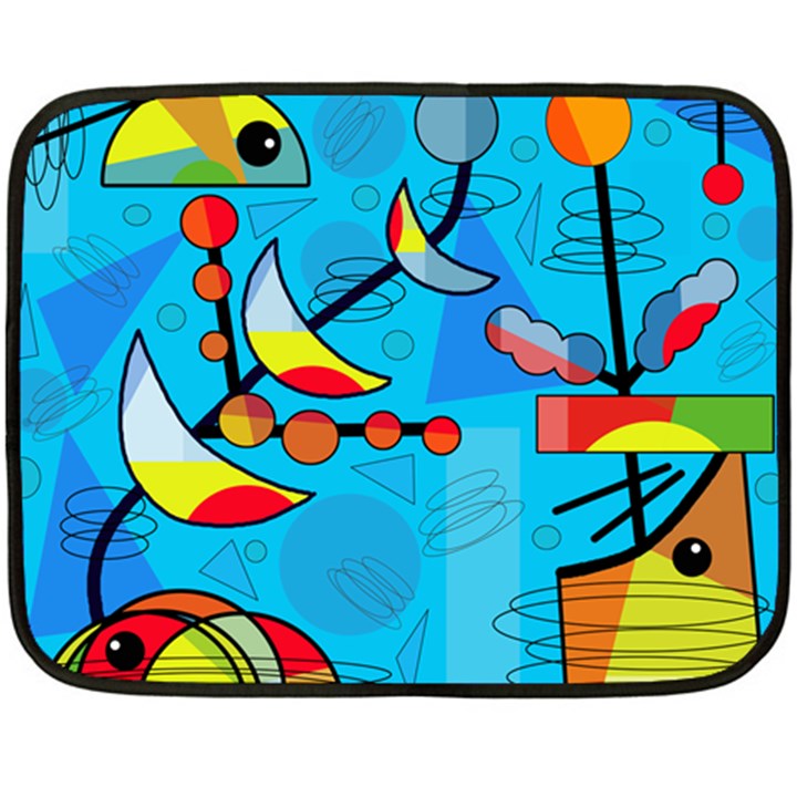 Happy day - blue Fleece Blanket (Mini)