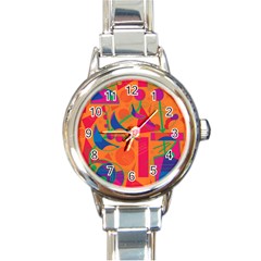 Happy Day - Orange Round Italian Charm Watch by Valentinaart