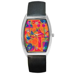 Happy Day - Orange Barrel Style Metal Watch by Valentinaart