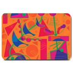 Happy day - orange Large Doormat  30 x20  Door Mat