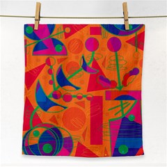 Happy Day - Orange Face Towel by Valentinaart