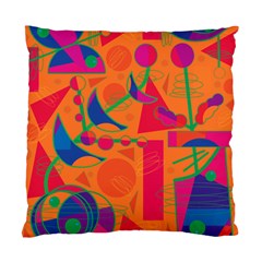 Happy Day - Orange Standard Cushion Case (one Side) by Valentinaart