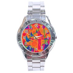 Happy Day - Orange Stainless Steel Analogue Watch by Valentinaart