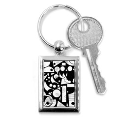 Happy Day - Black And White Key Chains (rectangle)  by Valentinaart