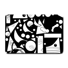 Happy Day - Black And White Small Doormat  by Valentinaart