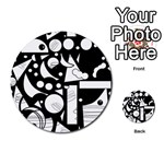 Happy day - black and white Multi-purpose Cards (Round)  Front 2