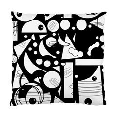 Happy Day - Black And White Standard Cushion Case (one Side) by Valentinaart