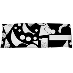 Happy Day - Black And White Body Pillow Case (dakimakura) by Valentinaart