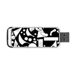 Happy Day - Black And White Portable Usb Flash (one Side) by Valentinaart