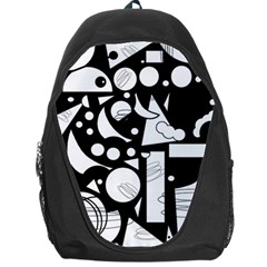 Happy Day - Black And White Backpack Bag by Valentinaart