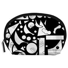 Happy Day - Black And White Accessory Pouches (large)  by Valentinaart