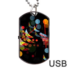 Magical Night  Dog Tag Usb Flash (one Side) by Valentinaart