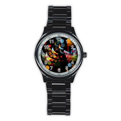 Magical Night  Stainless Steel Round Watch by Valentinaart