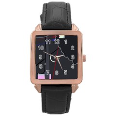 Plug In Rose Gold Leather Watch  by Valentinaart