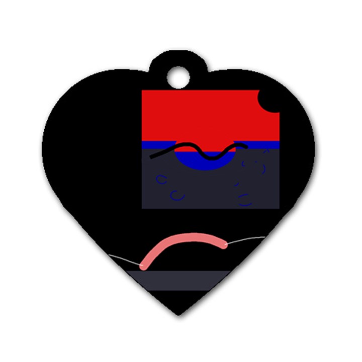 Geometrical abstraction Dog Tag Heart (One Side)