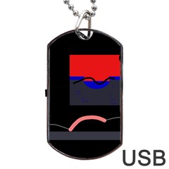 Geometrical Abstraction Dog Tag Usb Flash (two Sides)  by Valentinaart