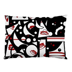 Happy Life - Red Pillow Case by Valentinaart