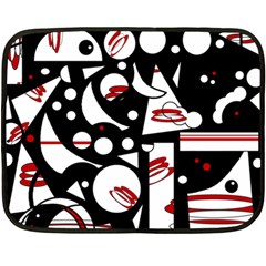 Happy Life - Red Fleece Blanket (mini) by Valentinaart