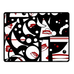 Happy Life - Red Fleece Blanket (small) by Valentinaart